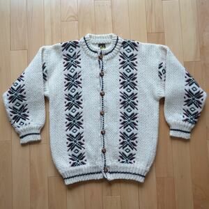 Tejidos Milma Huasi Knit Cardigan Sweater Wooden Buttons